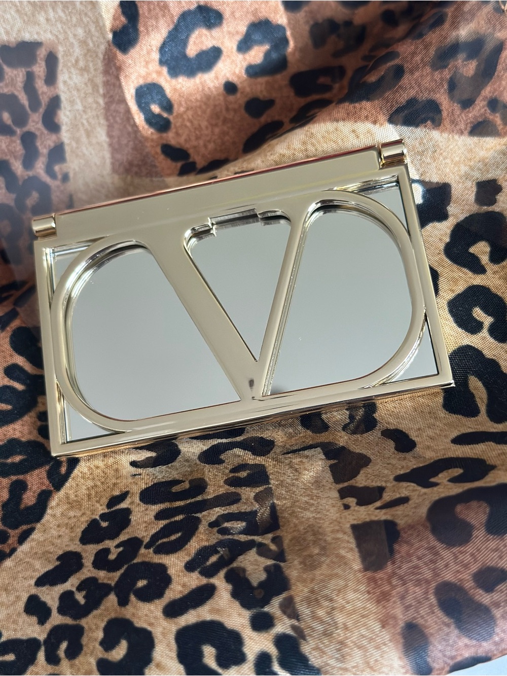 Valentino Beauty Gold & Silver Mirror & Makeup Compact New